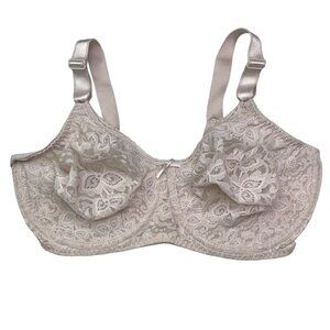 Bali 38DD Tan Lace Seamless Bra Unlined Underwire Adjustable Straps Intimates